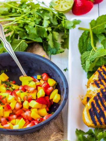 Asian Fusion Chicken Burger with Fruit Salsa